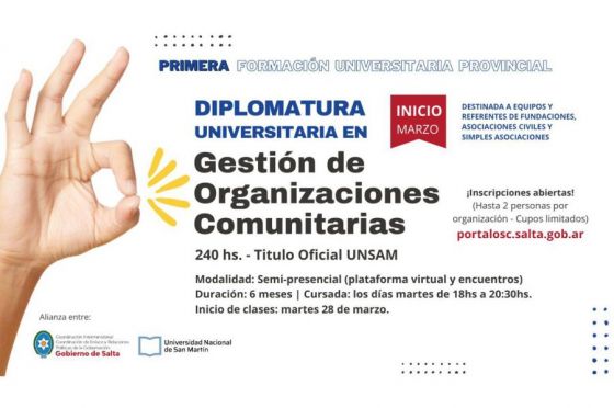 El Gobierno lanza la primera diplomatura universitaria provincial en gestión de organizaciones comunitarias