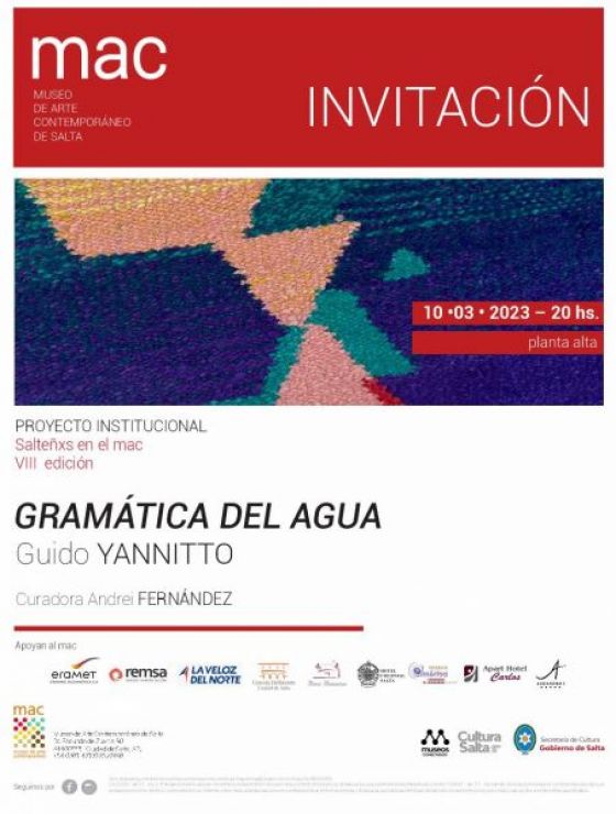 Salteñxs en el MAC: Este viernes inaugura “Gramática del Agua” de Guido Yannitto