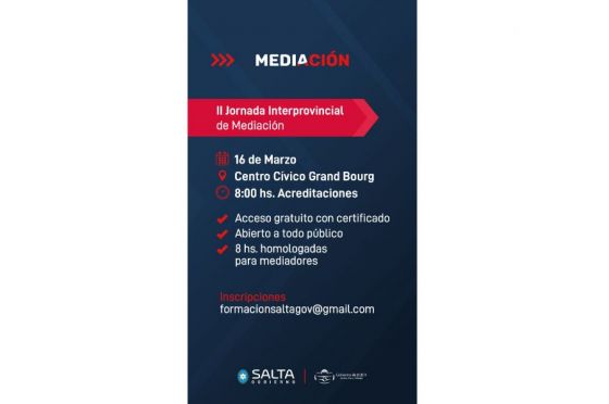 La Segunda Jornada Interprovincial de Mediación se realizará en Salta