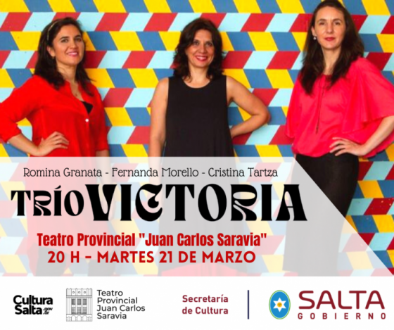 Trío Victoria se presenta hoy en el Teatro Juan Carlos Saravia