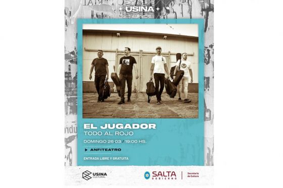 La banda de rock Todo al rojo presentará “El jugador” en la Usina Cultural