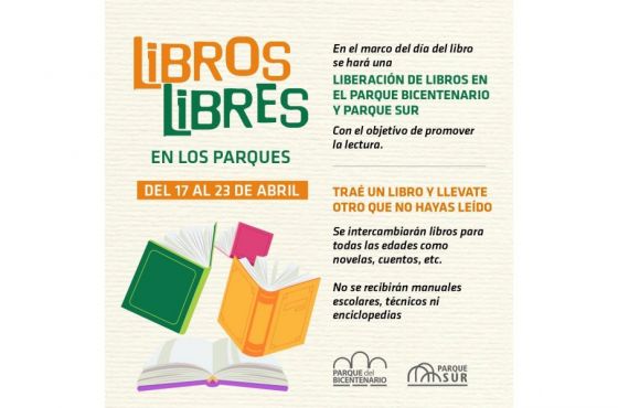 Liberación de libros en los Parques Sur y Bicentenario