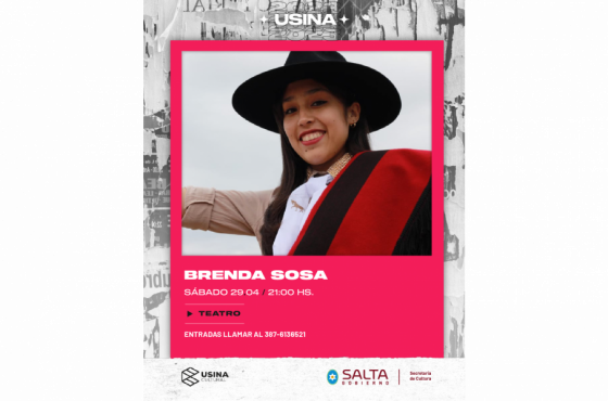 Brenda Sosa se presenta en la Usina Cultural