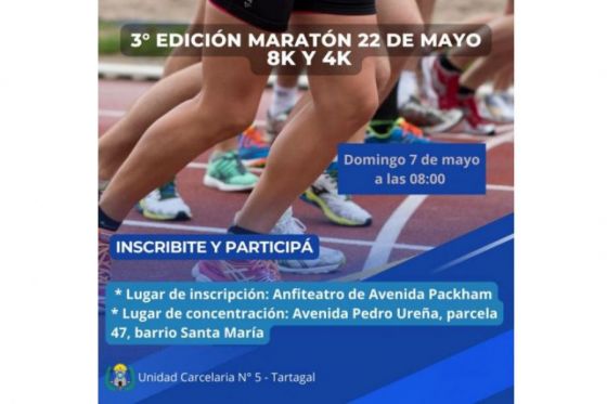 Se realizará la 3ra edición de la carrera penitenciaria 22 de Mayo en Tartagal