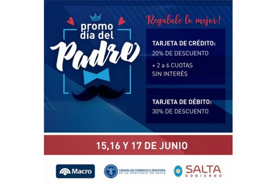 Hoy presentarán la Promo Día del Padre con descuentos con tarjetas de crédito y débito