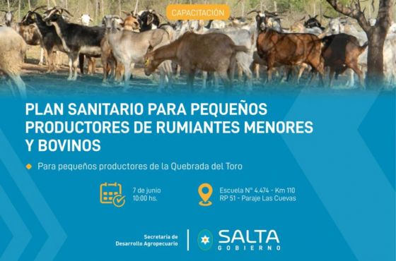 Capacitarán sobre sanidad animal a productores de la Quebrada del Toro