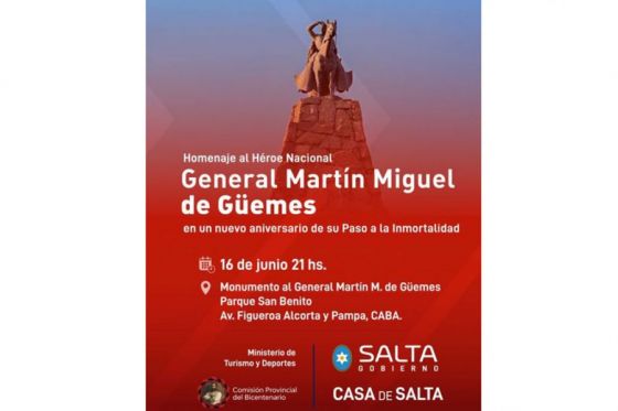 Actividades en el aniversario del paso a la inmortalidad del General Güemes, en Buenos Aires