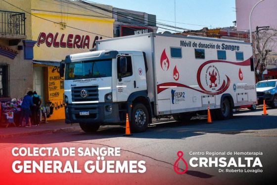 Colecta de sangre de todo grupo y factor hoy en General Güemes