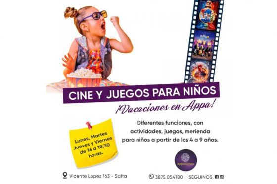 Proyección de películas para las infancias en las vacaciones de invierno