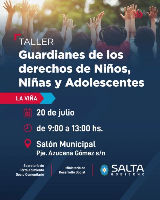 La Viña: inscriben para un nuevo taller sobre Protección Integral de los Derechos de Niños, Niñas y Adolescentes