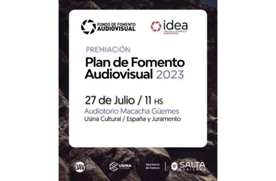 Hoy se realizará la premiación del Plan de Fomento Audiovisual 2023