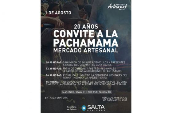 El Mercado Artesanal de Salta realizará el Tradicional Convite a la Pachamama