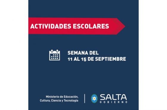 Actividades escolares durante la semana del 11 al 15 de septiembre