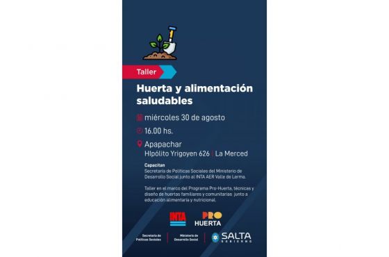 En La Merced tendrá lugar un taller de huerta y alimentación saludable