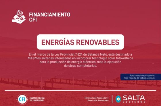 Nueva línea de crédito CFI destinada a energías renovables