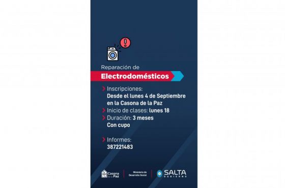 Taller de reparación de electrodomésticos en la Casona de la Paz