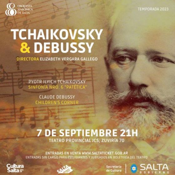 Bajo la dirección de la Maestra Elizabeth Vergara, la orquesta ofrecerá un concierto con obras de Tchaikovsky y Debussy