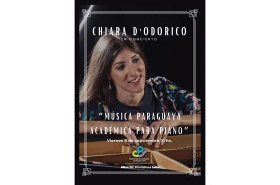 La pianista Chiara D’Odorico brindará un concierto este viernes en Pro Cultura