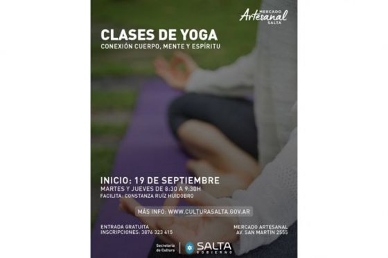 Clases gratuitas de yoga en el Mercado Artesanal de Salta