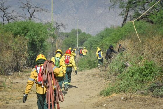 Con importante cantidad de recursos se combate el incendio forestal en Cafayate