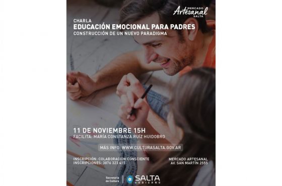 Brindarán una charla de educación emocional para padres en el Mercado Artesanal de Salta