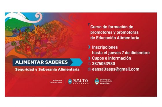 Educación Alimentaria Nutricional: convocan a participar de la capacitación 