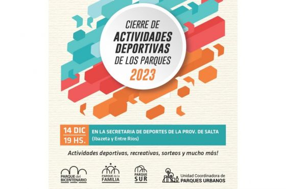 Cierre de actividades deportivas de los parques 2023