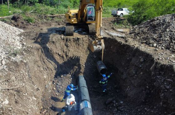 Aguas del Norte trabaja en la reparación de un tramo del acueducto norte