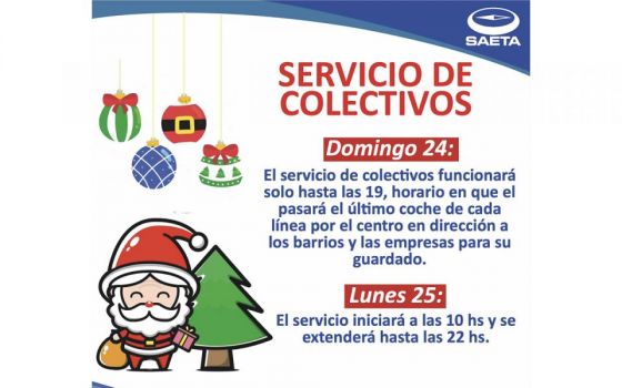 Servicios de SAETA del 1 de enero