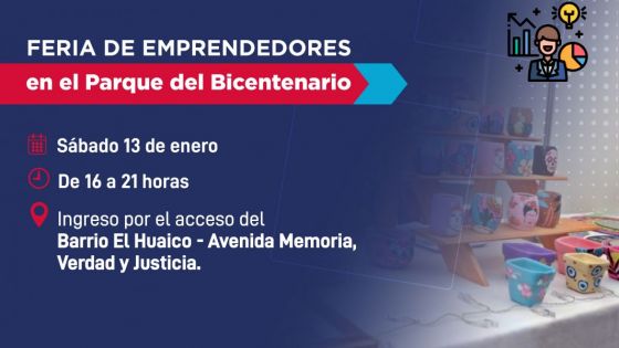 Gran Feria en el Parque del Bicentenario: participarán más de 150 emprendedores