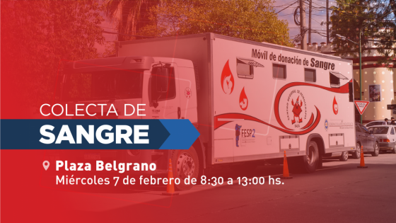 Hoy se recibirán donaciones de sangre en la plaza Belgrano