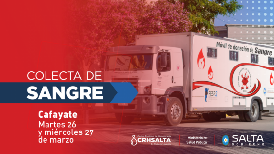 Hoy se colectará sangre de todo grupo y factor en Cafayate