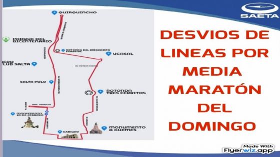 Desvíos de colectivos por la Media Maratón de hoy