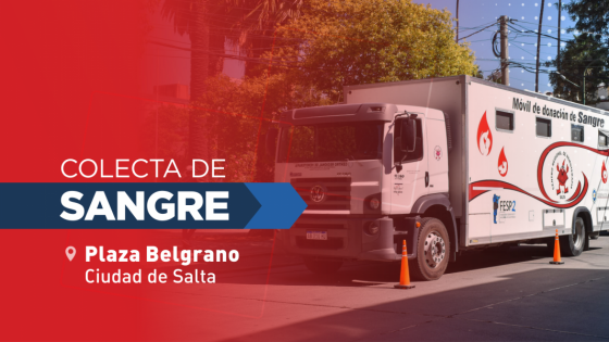 Hoy se recibirán donaciones de sangre en la plaza Belgrano