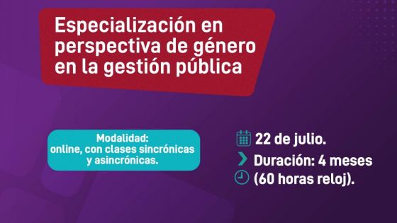 Se brindará una especialización en perspectiva de género en la gestión pública