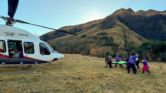 En operativo de aeroevacuación se trasladó un paciente accidentado al hospital de Orán