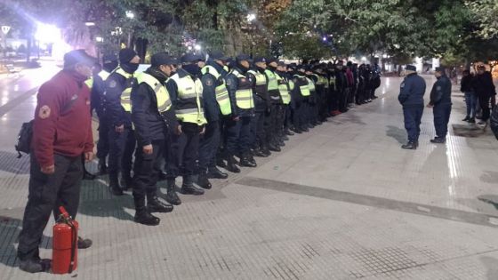 Intenso trabajo de seguridad durante los festejos por la consagración de Argentina como bicampeón de la Copa América