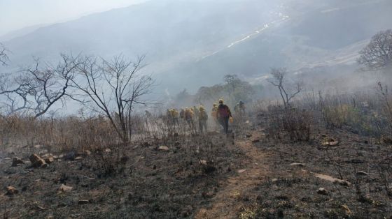 Importante operativo para sofocar dos grandes incendios forestales en Vaqueros