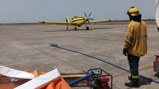 Suman un avión hidrante al operativo de sofocamiento de incendios forestales en Aguaray