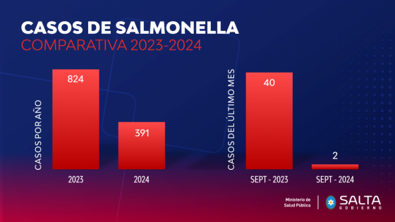 En el último año los casos de salmonelosis disminuyeron un 52,5% en la provincia