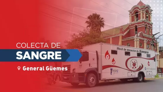 Mañana se hará una colecta de sangre de todo grupo y factor en General Güemes