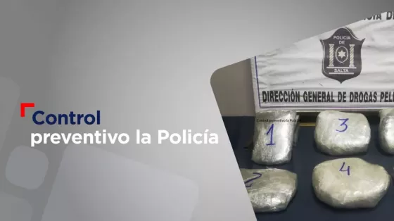 En un control preventivo la Policía detuvo a un hombre con más de 6 kilos de marihuana