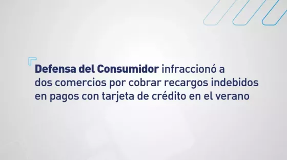 Defensa del Consumidor infraccionó a dos comercios por cobrar recargos indebidos en pagos con tarjeta de crédito